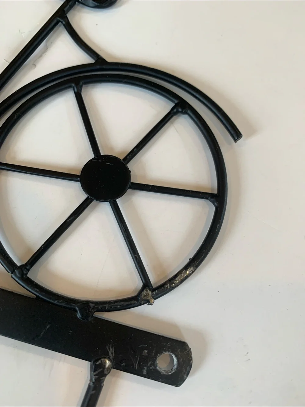 Black Metal Bicycle Three Hook Wall Rack Home Decor